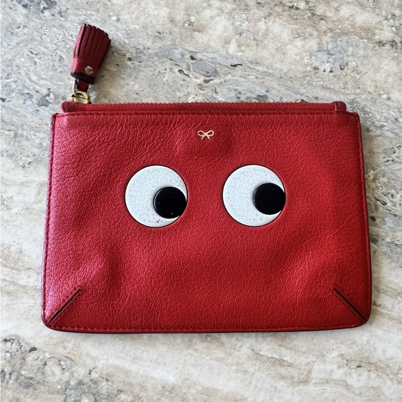 Anya Hindmarch Handbags - Anya Hindmarch Red Clutch with Eye Motif